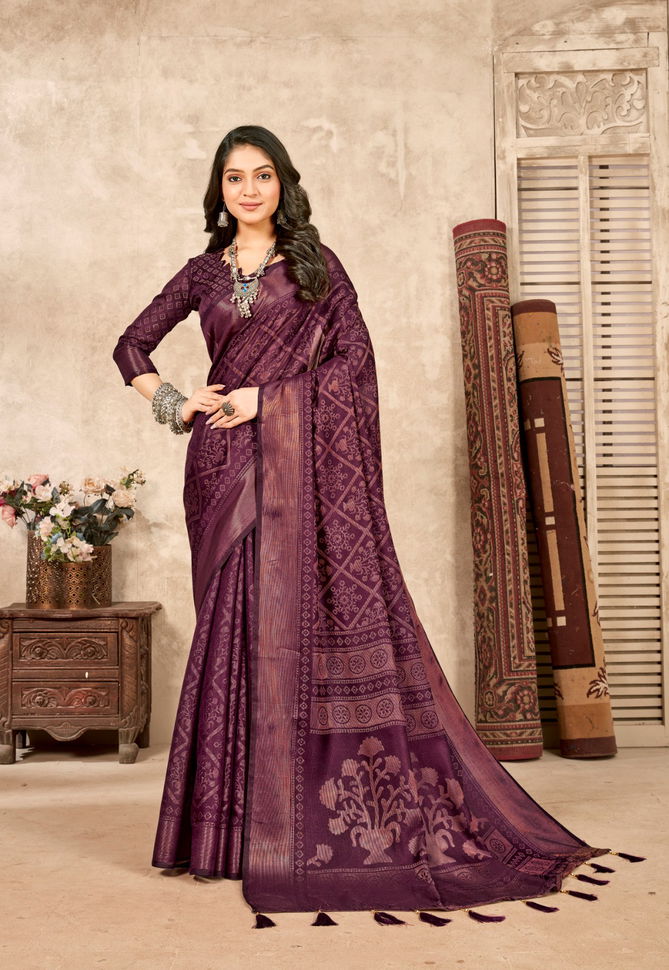 Vinamra Jacquard Brasso Vol 5 Printed Sarees Catalog